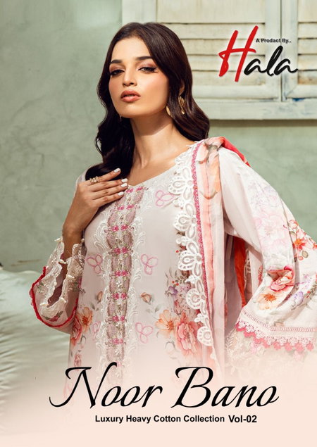 Noor Bano Vol 2 By Hala Cotton Karachi Dress Material Wholesalers In Surat
